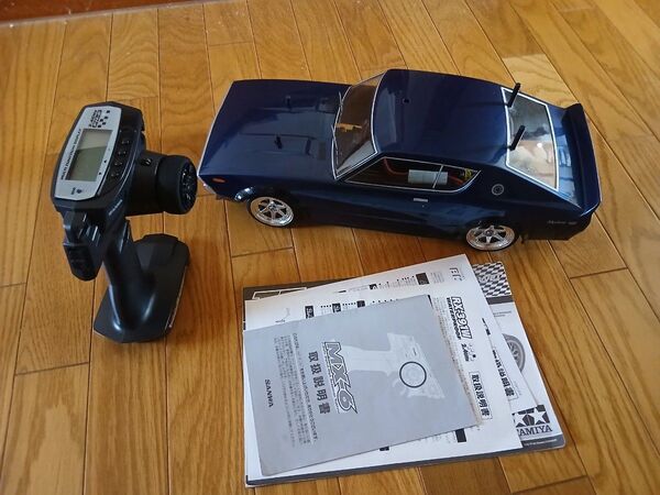 タミヤ TT-02 スカイライン ケンメリボディ付 サンワMX-6プロポ 中古 取説付 ドリフト ラジコン 三和 田宮 アオシマ