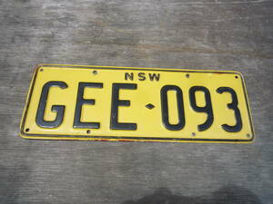 Qj897 new south wales license plate 70s 60s vintage オーストラリア ニューサウスウェールズ ヴィンテージ ナンバープレート GEE-093の商品画像