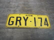 Qj899 new south wales license plate 70s 60s vintage オーストラリア ニューサウスウェールズ ヴィンテージ ナンバープレート GRY-174_画像1
