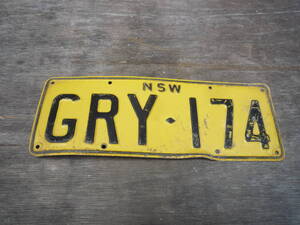 Qj899 new south wales license plate 70s 60s vintage オーストラリア ニューサウスウェールズ ヴィンテージ ナンバープレート GRY-174の商品画像