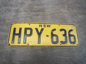 Qj901 new south wales license plate 70s 60s vintage オーストラリア ニューサウスウェールズ ヴィンテージ ナンバープレート GRY-636