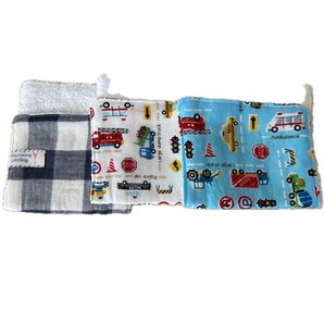 男の子柄3枚セット ガーゼハンカチタオルハンカチ ハーフサイズ ハンドメイド
