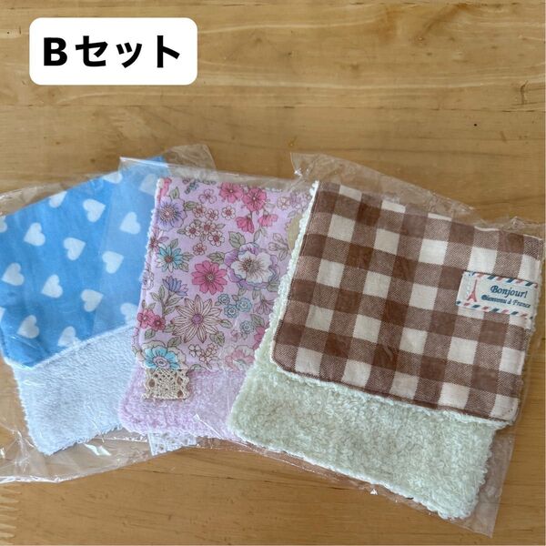 ガーゼハンカチ タオルハンカチ ハーフサイズハンドメイド3枚セットキッズ 小学生ハンドメイド ハンドメイド