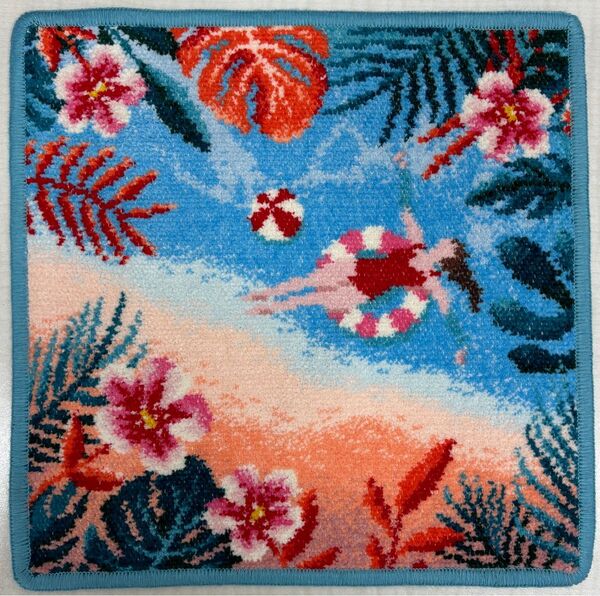 【新品未使用】フェイラー タオルハンカチ25x25cm PLAYA TROPICALシーグリーン