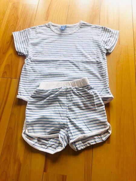 子供服 ストライプ Tシャツとショートパンツ セットアップ 100 上下セット