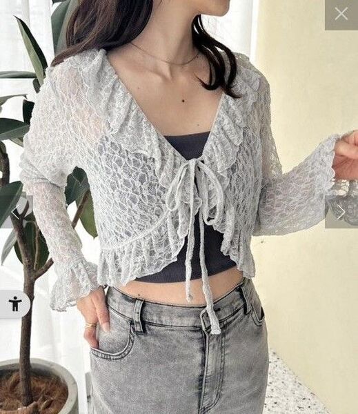 新品タグ付き☆oneafteranotherNICECLAUP☆フリルボレロカーディガン