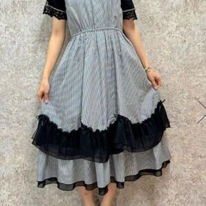 axes femme☆ローズリボンチェックワンピース
