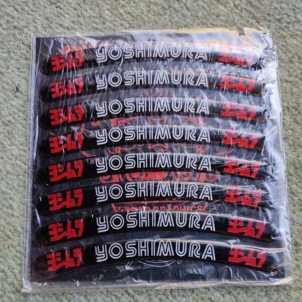 黒 3D 立体 YOSHIMURA ヨシムラホイールリムステッカー 8枚 樹脂ステッカー
