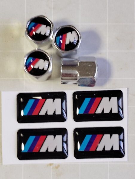 銀角 BMW ///M performanceホイール エアバルブキャップ ミニエンブレム E46 E90 E91 F30 F31