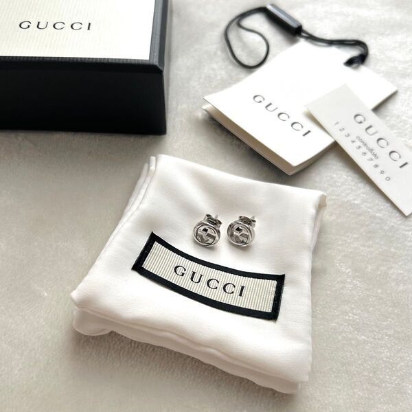 美品 GUCCI グッチ ピアス インターロッキング AG925