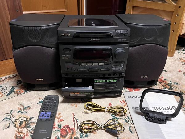 アイワ aiwa CDラジカセ ミニコンポ システムコンポ カラオケ機能 XG-530G ジャンク品 送料込み 送料無料 外観美品