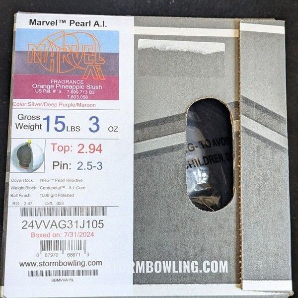 Storm Marvel Pearl A.I. ボーリングボール 15ポンド 新品