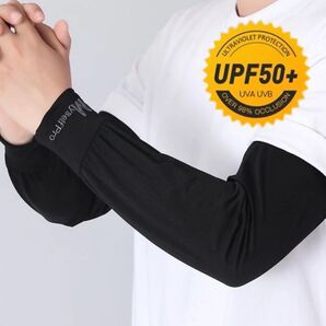 ゆったり 黒 アームカバー 紫外線予防 UV効果 SPF50 メンズ レディース