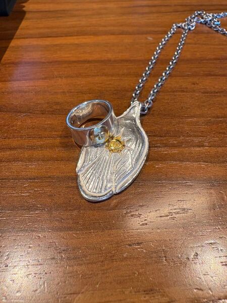 K18付きスプーン ネックレス ペンダント シルバー アクセサリー ペンダントトップ