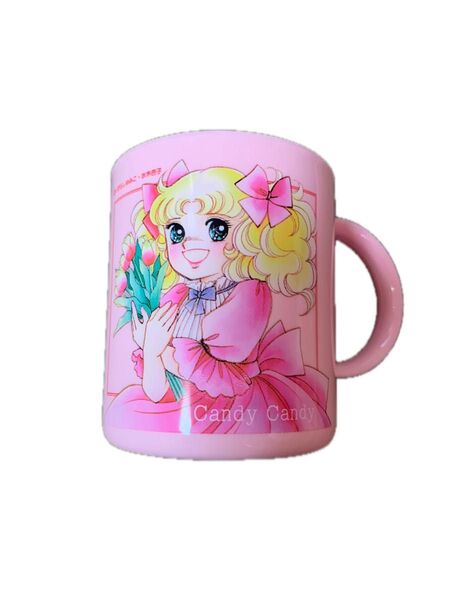 キャンディキャンディマグカッププラスチックコップピンク昭和レトロ希少品レア品未使用品