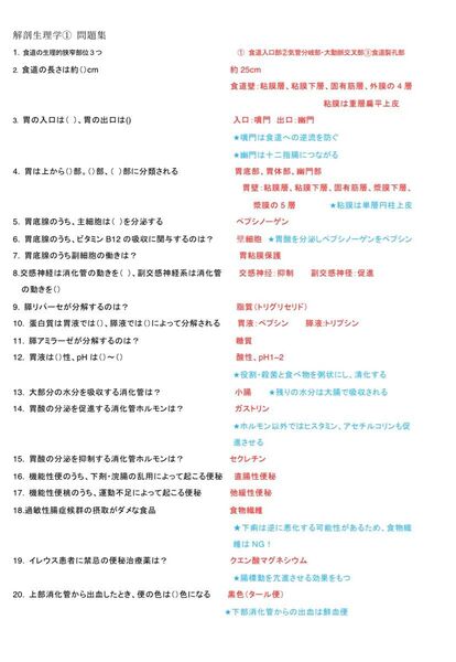 看護学生必見!解剖生理 単語帳 写真追加!