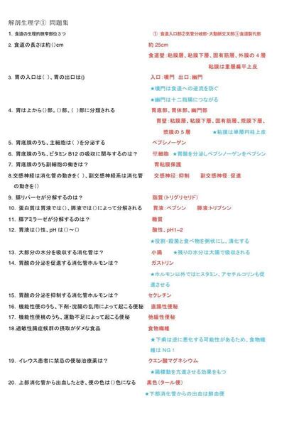 看護学生必見!解剖生理の問題421問!単語カード!