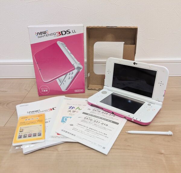 【美品】中古ゲーム機 Newニンテンドー3DS LL ピンク×ホワイト 動作確認済 任天堂 本体 レアカラー