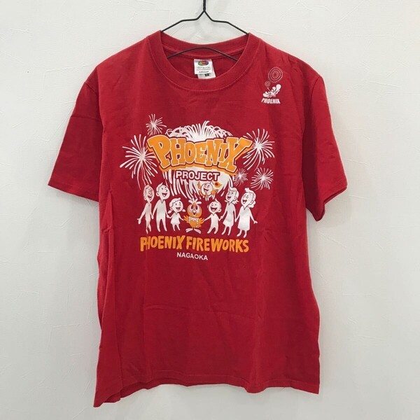 LV815 スタッフ用 FRUIT OF THE LOOM 長岡花火 フェニックスプロジェクト 半袖Tシャツ 赤 メンズ M