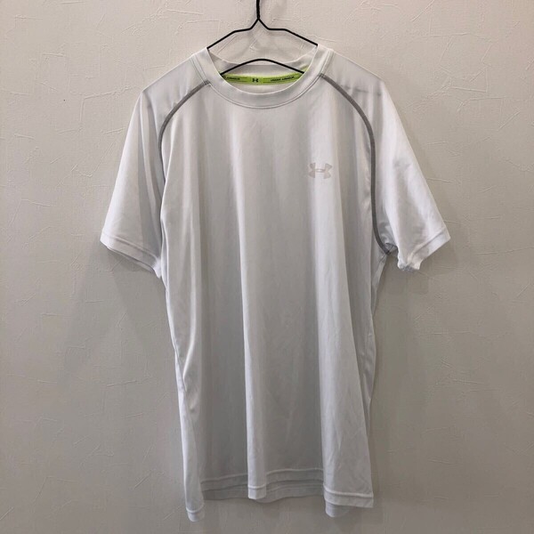 EI985 アンダーアーマー 半袖スポーツウェアTシャツ 白 メンズ L