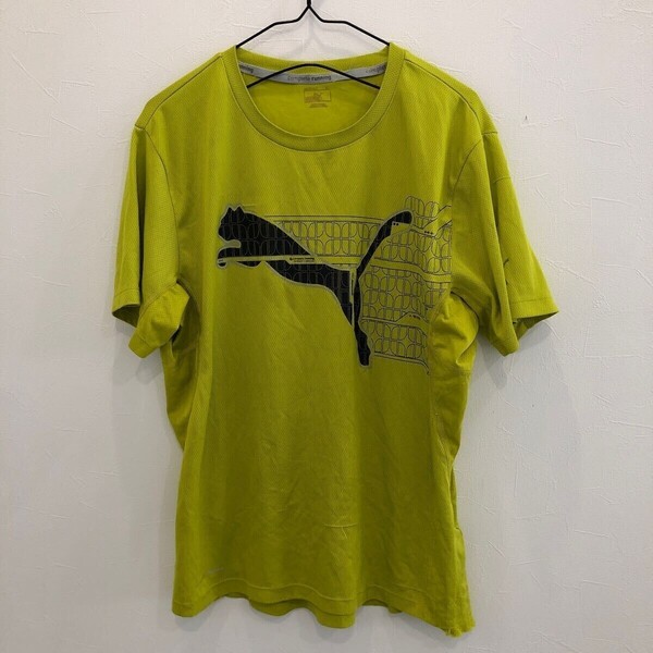 LV507 PUMA プーマ 半袖Tシャツ スポーツウェア上 黄色 メンズM相当