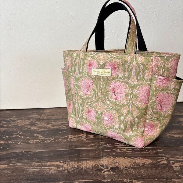 ウィリアムモリス ピンパーネル トートバック ハンドメイド