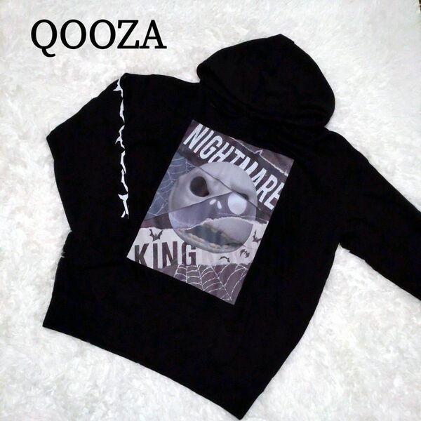 QOOZA ディズニー ナイトメアビフォアクリスマス ジャック パーカー コラボ ブラック 黒