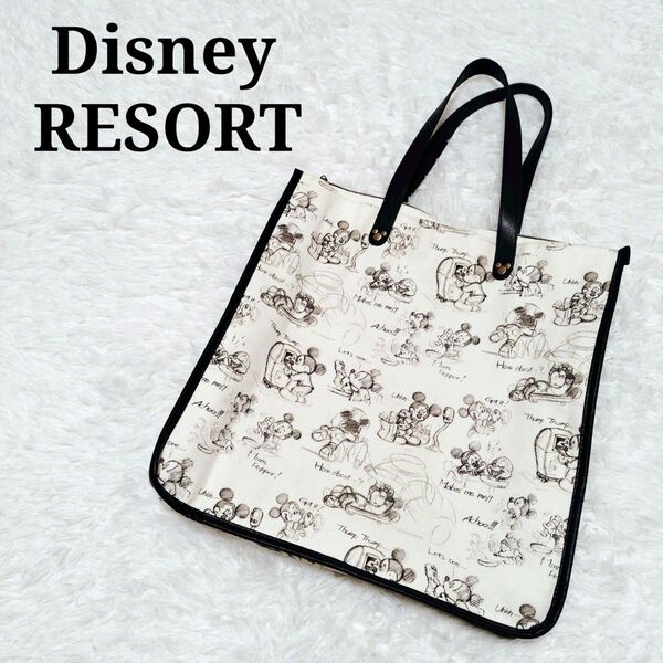 ディズニー Sketches of Disney Friends ミッキー トートバッグ 総柄