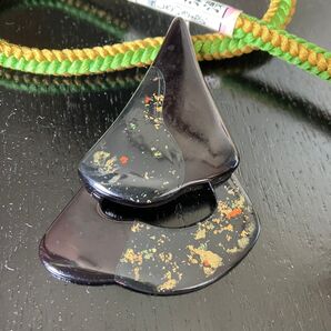 未使用 夢二浪漫 帯留め&帯締め 樹脂螺鈿細工 珍品 帯飾り