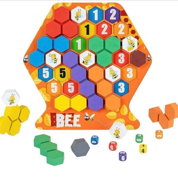 ★知育玩具や脳トレ★木製 ミツバチ 型はめ ボードゲーム パーティー おもちゃ パズル 知育 木製 子供 プレゼント