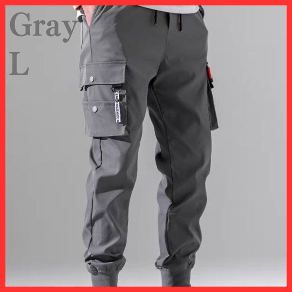 ジョガーパンツ グレー L テーパードパンツ カーゴパンツ チノパン Gray ストリート 韓国 チノパン スリムパンツ