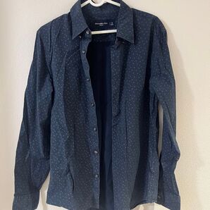 Abercrombie & Fitch 紺色 柄シャツ
