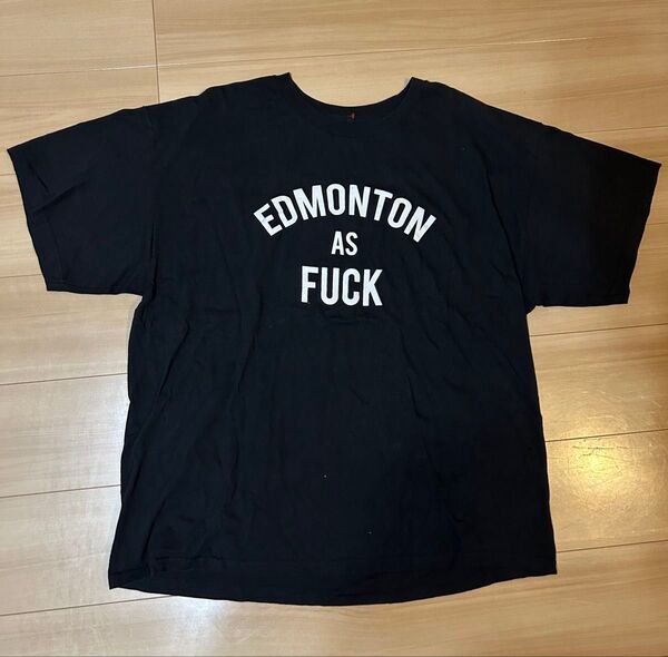 EDMONTON AS FUCK Tシャツ 黒 ルーズフィット