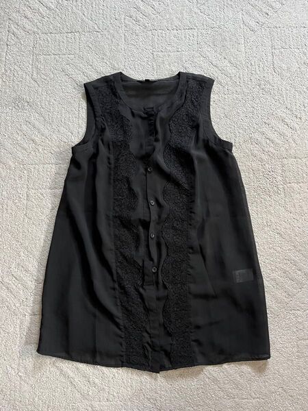 新品 rienda ノースリーブシャツ ブラック リエンダ ブラウス
