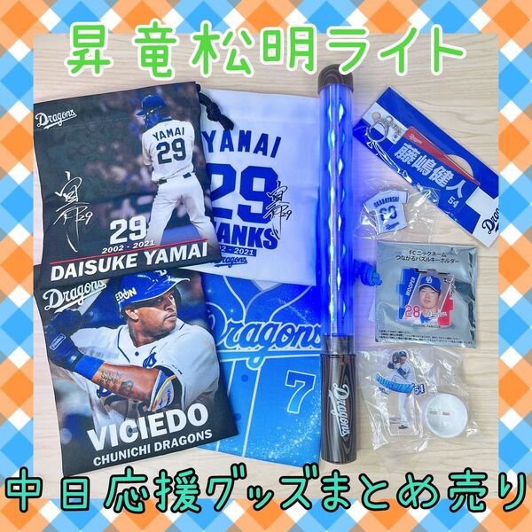 【9点セット】中日ドラゴンズ グッズ まとめ売り ライト・巾着・キーホルダー