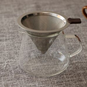 Koonanステンレスコーヒードリッパー 紙フィルター不要 2層メッシュ