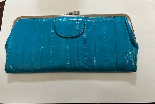 イールスキン 韓国 がま口財布 ターコイズブルー