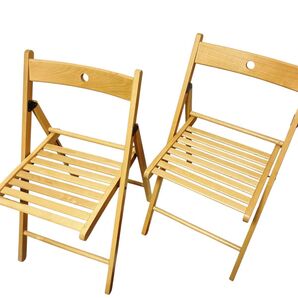IKEA イケア ビーチ無垢材 TERJE テリエ折りたたみチェア 2脚セット