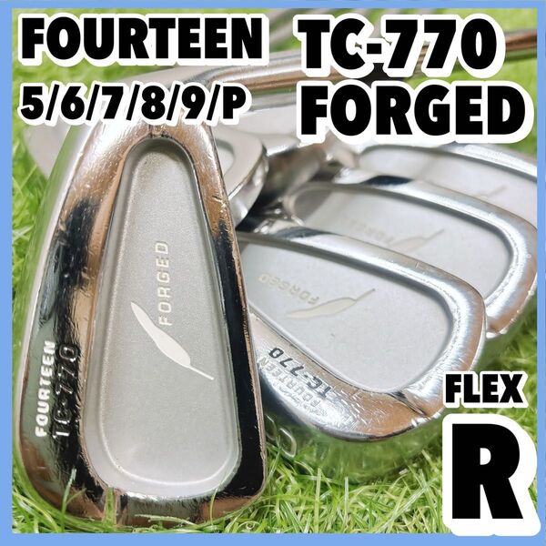【厳選名器】 フォーティーン TC-770 FORGED アイアンセット 右 R FOURTEEN 5-9I、PW NSプロ
