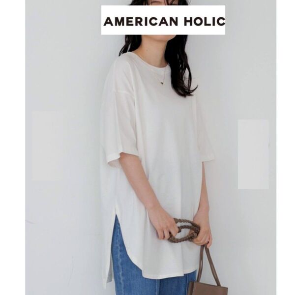 AMERICAN HOLIC バックスクエアテール半袖カットチュニック