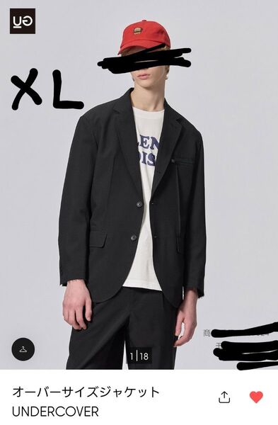 新品 GU アンダーカバー オーバーサイズジャケット XL ブラック ジーユー undercover コラボ
