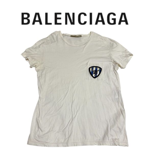 BALENCIAGA Tシャツ ロゴ オフホワイト