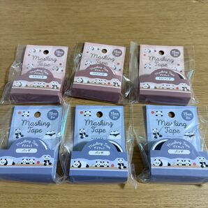 【新品未使用】パンダ ダイカット マスキングテープ 6点セット