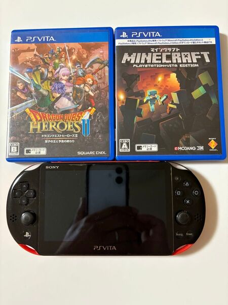 PS Vita本体 黒/赤 ゲーム3本セット(充電器無し)