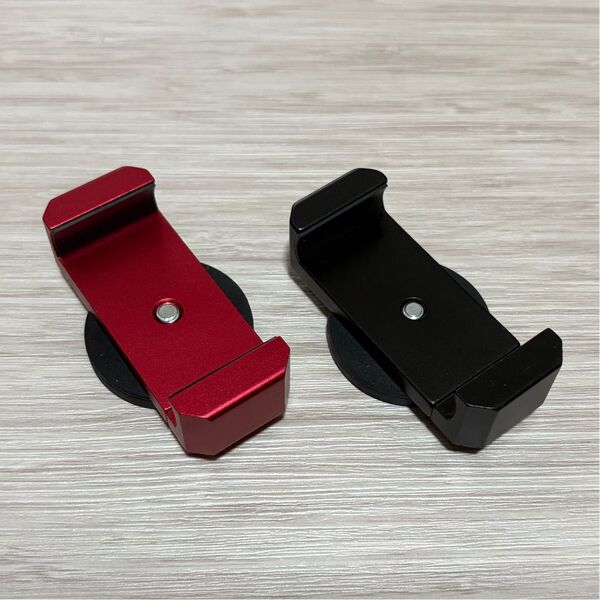 スマホホルダー マグネット 【ブラック&レッド】 自撮り スマホスタンド 超強力磁石 多機能 赤 黒 2色セット 新品