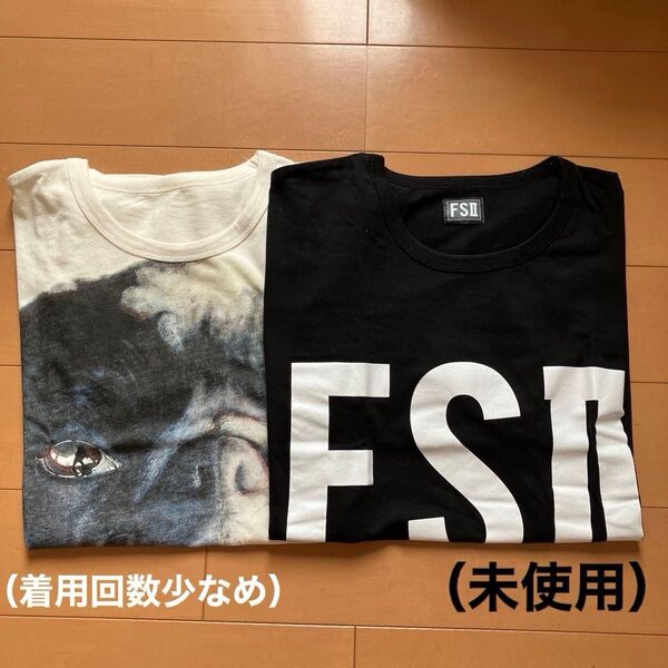 嵐 大野智さん フリースタイル Tシャツ 白T 黒T パグプリント パグTシャツ 2点セット トップス 半袖