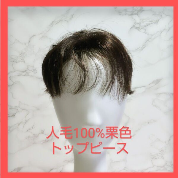 人毛100%やや暗い栗色/ショートレイヤートップピース/部分かつら/エクステ/仮装/女装/付け毛/コスプレ/ ファッション かつら