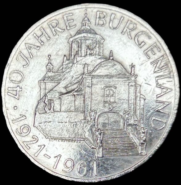 オーストリア 1961 25S銀貨 ブルゲンラント40年