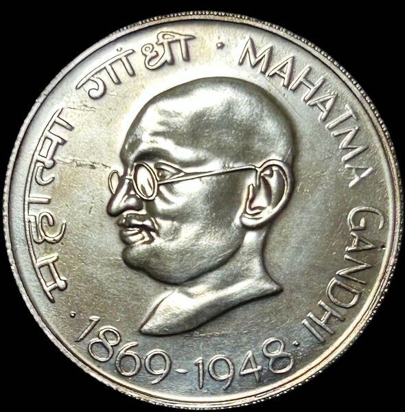 【9147枚のみ】インド 1969 Proof 10R銀貨 マハトマ・ガンジー生誕100年