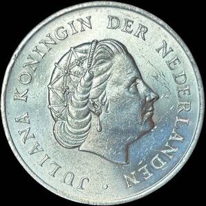 オランダ領アンティル諸島 1964 2.5G銀貨 ユリアナ女王